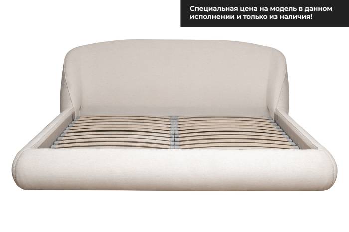 Кровать Palazzo 180 без мех.шенилл экрю Natur Ecru 215*240*90см