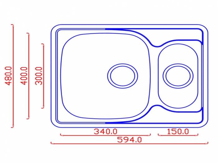 Маленькая мойка с двумя чашами EMAR 5948