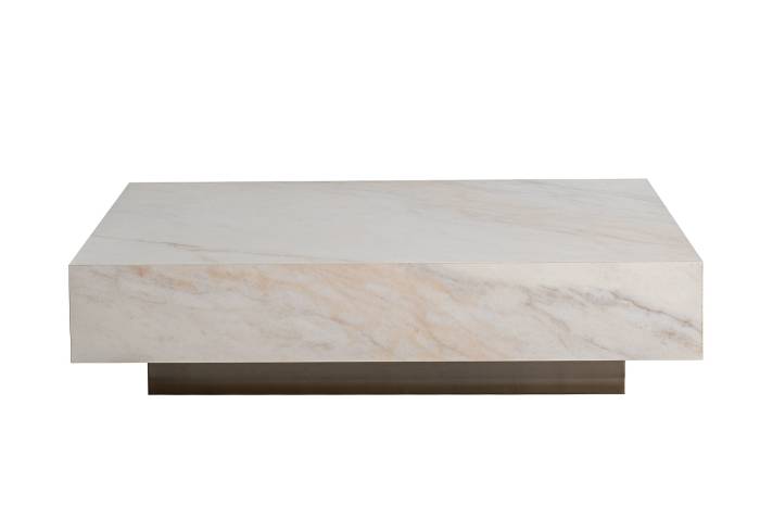 57EL-93601 Стол журнальный AGATE светлый керамический 120*80*29см