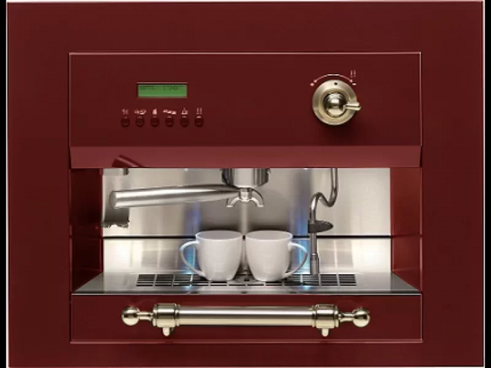 Встраиваемая кофемашина Ilve ES-645C Burgundy (ручки латунь)