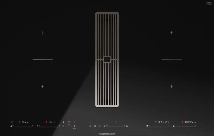 Варочная панель с вытяжкой Kuppersbusch KMI 8590.0 SR Silver Chrome