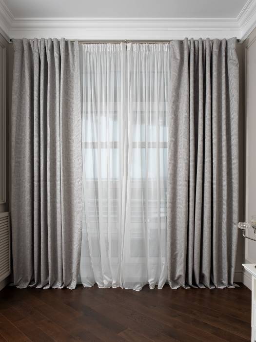 121GD-00005/1 Портьера Gloss сер 275*260