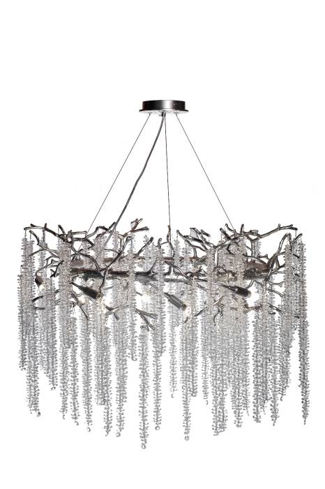 86-70628 Люстра d.80*45см, металл цвет серебро