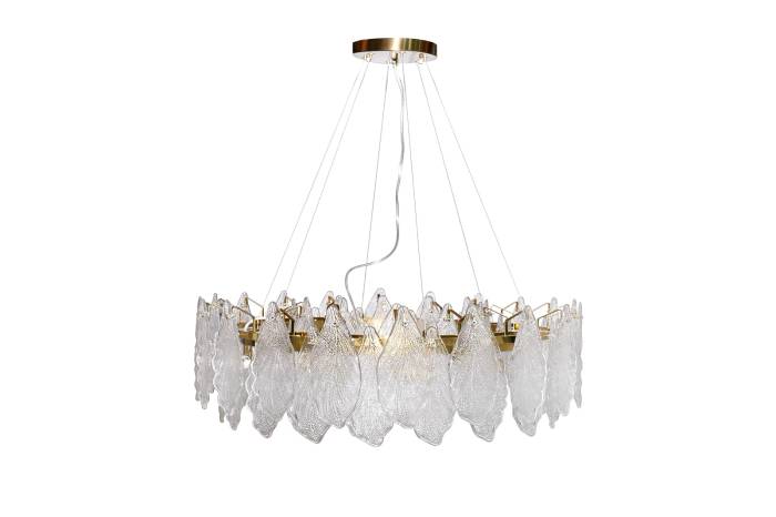92EL-24019 Люстра подвесная золото, стекло прозр. d80