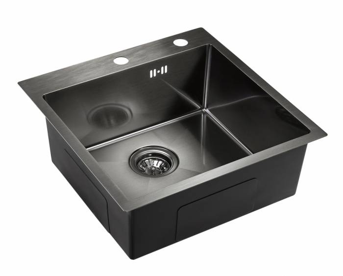 EMAR best EMB-117A PVD Nano Dark мойка универсал. (+система PVC, чаша выпуска, крепления), EMB-117A 