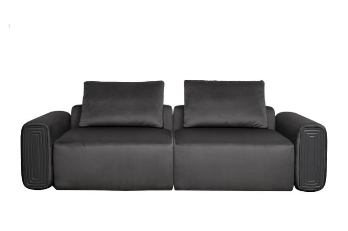 Диван трехместный Turin(2 секции) с мех т.серый велюр Colt1003 255*120**68см