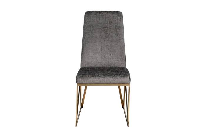 30C-20140 Стул велюр шенилл серый/браш.золото 49*65*99см