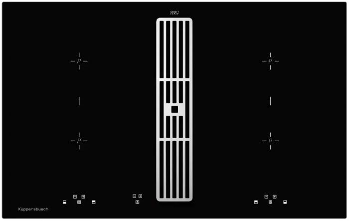 Индукционная варочная панель с вытяжкой Kuppersbusch KMI 8500.0 SR Silver Chrome