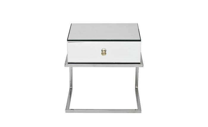 KFG131 Тумба зерк. с ящиком каркас н/ж сталь хром 50*40*50см