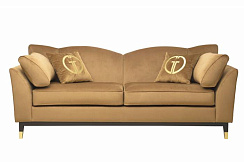 Диван Siena трехм.без мех.,велюр коричневый Colt004 228*92*92см