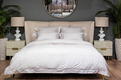 144HF-40501 Комплект постельного белья Лоренцо,сатин 400TC, белый, 200*220-1шт,50*70-2шт