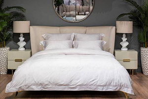 144HF-40501 Комплект постельного белья Лоренцо,сатин 400TC, белый, 200*220-1шт,50*70-2шт