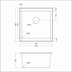 Мойка EMAR EMQ-1455.P EMQ-1455.P гранитная мойка, Опал