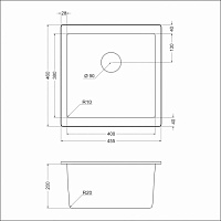 Мойка EMAR EMQ-1455.P EMQ-1455.P гранитная мойка, Опал