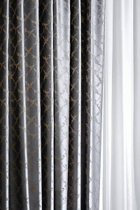 121GD-GAB1306-PORT SER Портьера TRENTO серая  275*260см