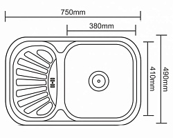 Мойка из нержавеющей стали EMB-7549 врезная мойка