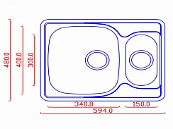 Маленькая мойка с двумя чашами EMAR 5948