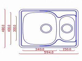 Маленькая мойка с двумя чашами EMAR 5948