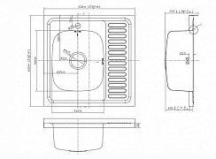 EMAR T6060RQ Накладная мойка RQ: чаша с правой стороны