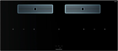 Индукционная варочная поверхность с вытяжкой Kuppersbusch с чёрными ручками KMI 12850.0 SR-S Stainless steel