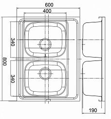 EMAR 6080A(Q) Накладная мойка