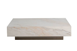 57EL-93601 Стол журнальный AGATE светлый керамический 120*80*29см