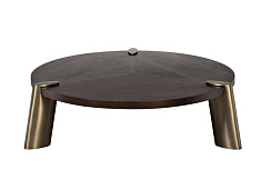 58DB-17191 Стол журнальн.Kong темный орех d161,5*43см,столешница d140