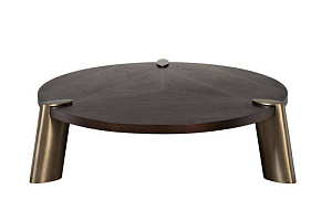 58DB-17191 Стол журнальн.Kong темный орех d161,5*43см,столешница d140