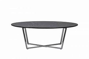 30B-85511 Стол журнальный овальный черный / хром 120*65*41см