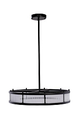 K2KM12851 Люстра Анкона (Ancona) круглая чёрный матовый/стекло прозр. d85см