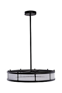 K2KM12851 Люстра Анкона (Ancona) круглая чёрный матовый/стекло прозр. d85см