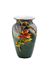 55RV6816S Ваза стеклянная зеленая с цветком 22*20*31см