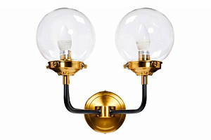 K2KG0521W-2 Бра Simple M латунь, стекло прозр. 32*23*h32 см