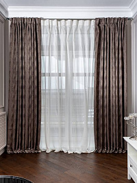 121GD-00002 Портьера FIJI коричневая 275*260см