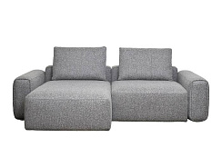 Диван трехместный Turin с канапе и мех черно/серый Santo1606 255*163,5**68см