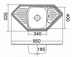 Мойка кухонная из нержавейки. EMAR 9550A