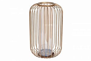 55RV2946L Ваза-подсвечник декоративная металл/стекло d21*35см