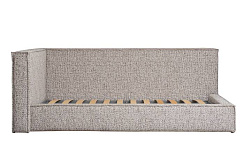 Кровать детская угловая Runa-80 с мех шенилл серая Seppia Ser 114*215*80см