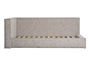 Кровать детская угловая Runa-80 с мех шенилл серая Seppia Ser 114*215*80см