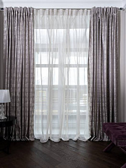 121GD-HOUST100-PORT SER Портьера Хьюстон (Houston) серая 275*260см