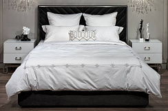 175SMR-17501 Комплект постельного белья  с вышивкой Арктик, серый, Двуспальный евро (200*220)