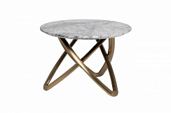 57EL-STOL/ZH-790B Стол журнальный натур. белый мрамор d70*50см