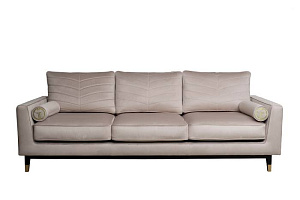 Диван Madrid Memory с кантом трехм. без мех.,велюр бежевый Colt021+Colt030