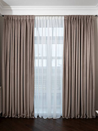 121GD-00011 Портьера Силки (Silkу) бежевая  димаут 275*260