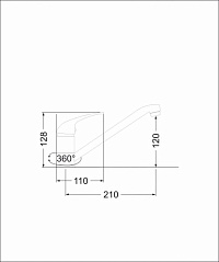 Смеситель EMAR EC-3009 3009.9 Алмаз, смеситель кух.