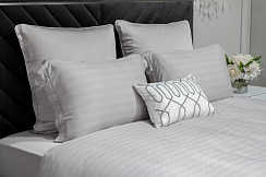 180JOD-18004 Простыня на резинке бамбук,серая 180*200*30