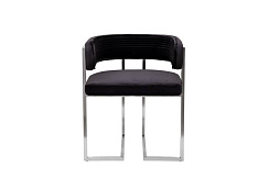 GY-18504 Стул велюр черный/матовый хром 60*55*73см