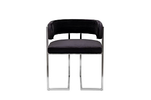 GY-18504 Стул велюр черный/матовый хром 60*55*73см