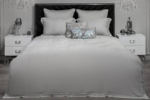 180JOD-18021 Комплект постельного белья Муар, бамбук, оливковый, Двуспальный евро (200*220)