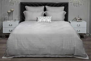 180JOD-18001 Комплект постельного белья Гарда, бамбук, серый, Двуспальный евро (200*220)